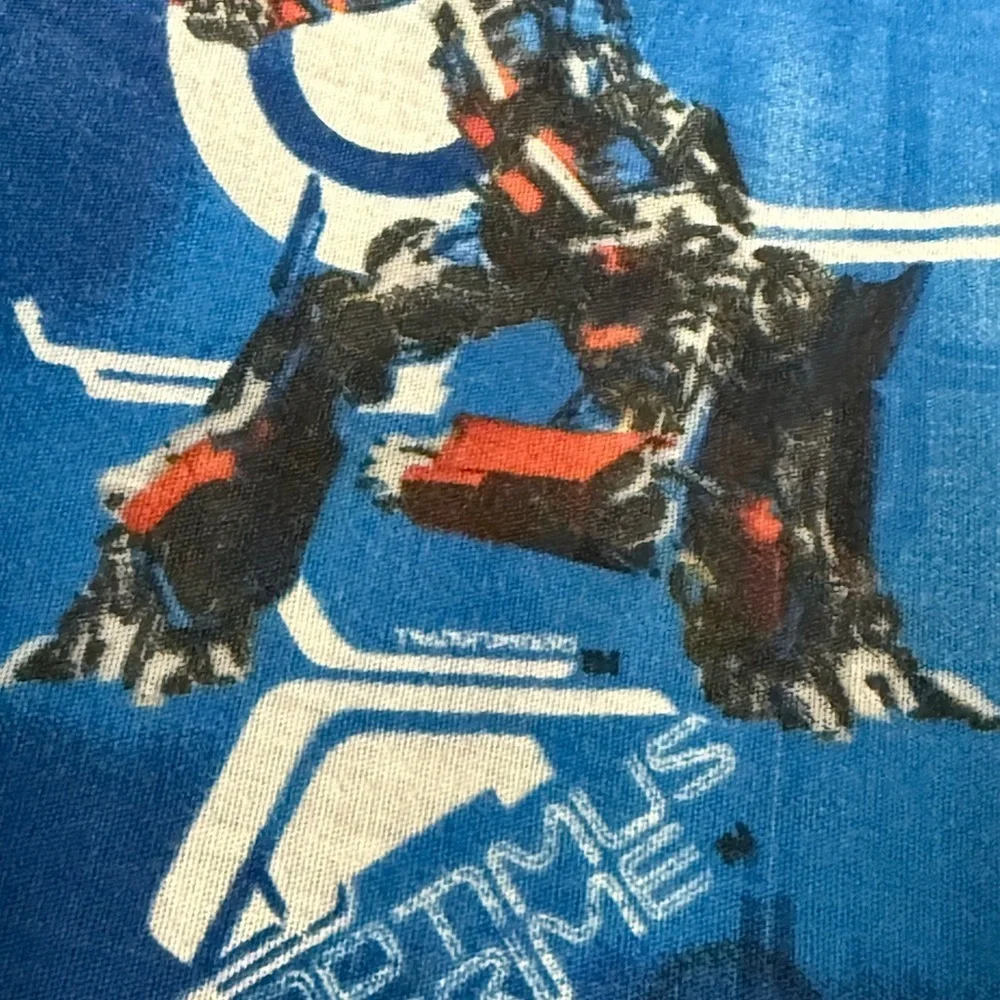 Vintage Transformers Blue Graphic Twin size Top Flat Sheet 2006